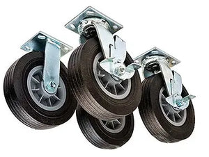 8" x 2" Semi-Pneumatic Swivel & Rigid Caster Set 4" x 4-1/2" Plate
