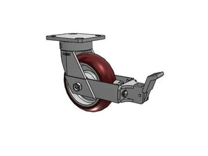 Albion 110AX06228SFBB 6" x 2" Maroon Kingpinless Caster with Brake