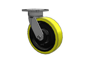 Albion 110PF08228S01 8"x2" Poly-on-Iron Swivel Kingpinless Caster – 2000 lb