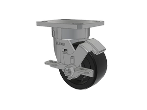Albion 120HT04201SFBD 4"x2" Nylon Stainless Side-Lock Caster