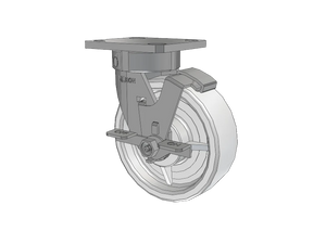 Albion 120NW06201SFBD 6"x2" White Nylon Stainless Kingpinless Caster