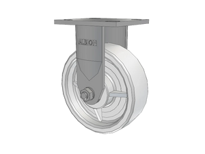 Albion 120NW06251R 6" x 2" White Nylon Rigid Stainless Caster