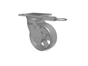 Albion 16CA05201SL 5" x 2" Cast Iron Swivel Caster – 4" x 4.5" Plate