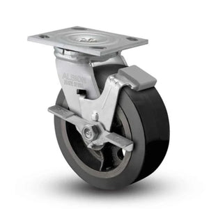 Albion 16MR04201SFBA 4" x 2" Black Rubber Side Lock Caster – 300 lb