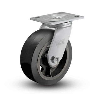 Albion 16MR06201SHS60 6" x 2" Rubber on Iron Swivel Caster – 500 lb