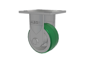 Albion 16PD04201R 4" x 2" Polyurethane Rigid Caster – 4" x 4-1/2" Plate