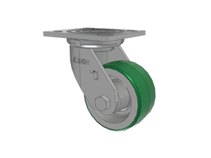 Albion 16PD04201S 4" x 2" Poly-on-Aluminum Swivel Caster 4" x 4-1/2" Plate