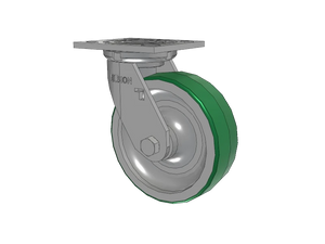Albion 16PD06201S 6" x 2" Polyurethane Swivel Caster 4" x 4.5" Plate