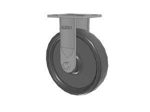 Albion 16SE08228R 8" x 2" Solid Elastomer Rigid Caster – 4" x 4.5" Plate