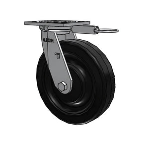 Albion 8" Phenolic Swivel Caster 4"x4.5" Plate Roller Bearing – 1250 lb