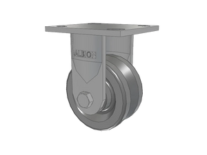 Albion 16VG04201R 4"x2" V-Groove Cast Iron Rigid Caster – 4"x4-1/2" Plate