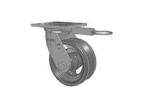 Albion 16VG05201SL 5" x 2" Cast Iron Swivel Caster – 4" x 4.5" Plate