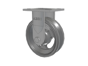 Albion 16VG06201R 6"x2" V-Groove Cast Iron Rigid Caster – 4"x4-1/2" Plate