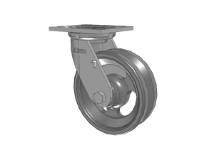 Albion 16VG06201SHS60 6"x2" Cast Iron Swivel V-Groove Caster
