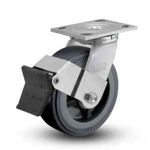 Albion 16XA04201SFBE 4" x 2" TPU Rigid Top Locking Caster – 4" x 4-1/2" Plate