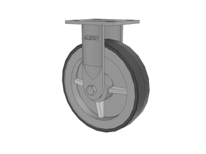 Albion 16XA08201R 8" x 2" TPU Rigid Caster – 4" x 4-1/2" Top Plate