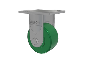 Albion 16XI04202R 4" x 2" Polyurethane Rigid Caster – 4" x 4.5" Plate