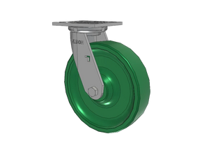 Albion 16XI08202S 8" x 2" Polyurethane Swivel Caster – 4" x 4.5" Plate
