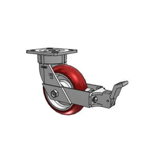 Albion 18AX06228SFBB 6" x 2" Maroon Swivel Caster with Brake – 1250 lb
