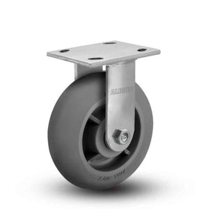 Albion 18XR06228R 6" x 2" Performance-Rubber Rigid Caster – 4" x 4.5" Plate