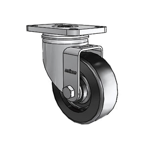 Colson 2.03456.544 3.5" x 1.25" Polyolefin Stainless Caster – 2.5" x 3.625" Plate