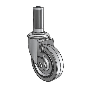 Colson 2.04267.441 MTG43 4" x 1.25" Performa Rigid Caster – 1-1/8" Round Stem