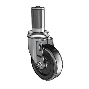Colson 2.04267.55 4" x 1.25" Polyolefin Caster – 1-3/8" ID Adapter