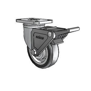 Colson 2.04456.414 H BRK2 4" x 1.25" TPE Stainless Caster with Brake
