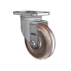 Colson 2.04456.52 HT 4" x 1.25" Stainless Steel Caster – 2.5" x 3.625" Plate