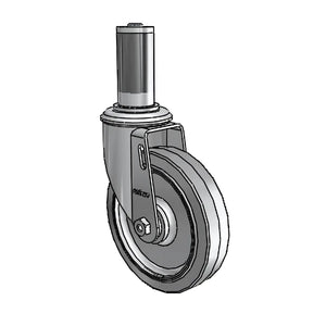 5" x 1.25" Performa Delrin Caster – 1-1/4" to 1-5/16" Stem
