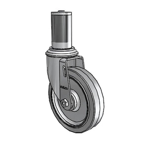 5" x 1.25" Performa Delrin Caster – 1-1/2" to 1-9/16" Tube Adapter