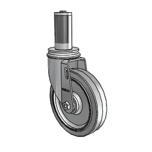 5" x 1.25" Performa Delrin Rigid Caster – 1-1/4" to 1-5/16"