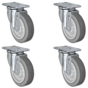 5" x 1.25" Thermo Plastic Rubber Swivel Caster – 1,260 lb