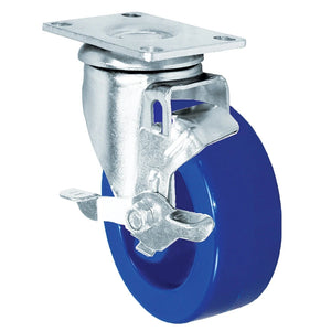 4" Solid Polyurethane Swivel Caster with Brake – 350 lb