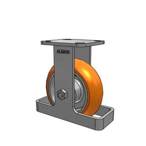 Albion 28AN06228RTO 6" x 2" Orange Rigid Ergonomic Caster 4" x 4.5" Plate