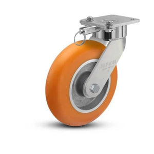 Albion 28AN08228S01L 8" x 2" Orange Swivel Ergonomic Caster – 1500 lb
