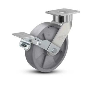 Albion 28DT08228SFBK 8" x 2" Nylon Swivel Caster with Brake – 1400 lb