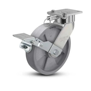 Albion 28DT08228SLFBK 8" x 2" Nylon Swivel Caster w/ Brake – 1400 lb