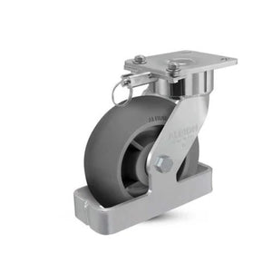 Albion 28XR06228SLTO 6"x2" Rubber Swivel Ergonomic Caster 4"x4.5" Plate