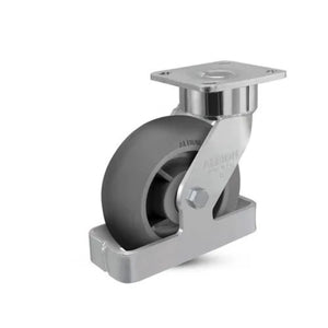 Albion 28XR06228STO 6" x 2" Rubber Swivel Ergonomic Caster 4" x 4.5" Plate
