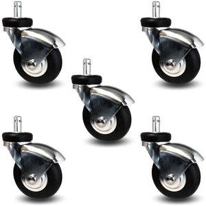 3" Neoprene Rubber 7/16" Grip Ring Stem Caster – 110 lb