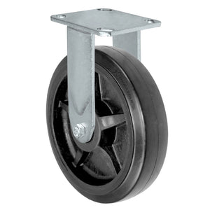 8" x 2" Rubber on Glass-filled Nylon Rigid Caster – 600 lb