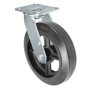 8" x 2" Rubber on Steel Swivel Caster – 600 lb