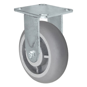 6" x 2" Thermo Rubber Rigid Caster – 500 lb
