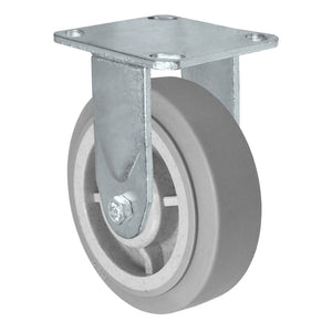 6" x 2" Thermo Rubber Rigid Caster – 600 lb