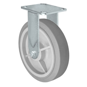 8" x 2" Thermo Rubber Rigid Caster – 600 lb
