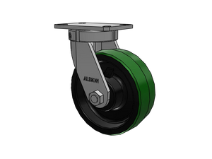 Albion 310PY08501S 8" x 3" Poly-on-Iron Swivel Kingpinless Caster
