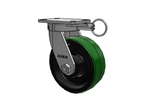 Albion 310PY08501SL 8" x 3" Poly-on-Iron Kingpinless Swivel Caster