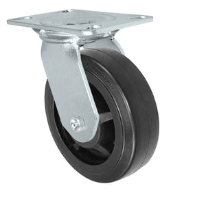 6" x 2" Rubber on Glass-filled Nylon Swivel Caster – 550 lb