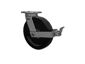 Albion 370TM12501SFBB 12" x 3" Phenolic Kingpinless Caster – 6.25" x 4.5" Plate